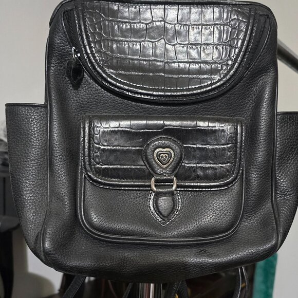 New black backpack with decorative hearts - Picture 1 of 2